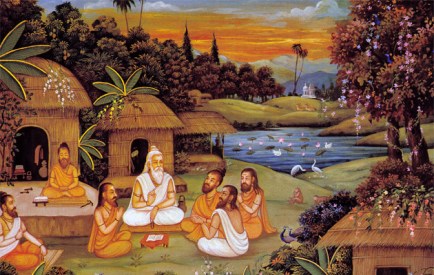 Illustration representing Vedic learning and early Sanskrit tradition