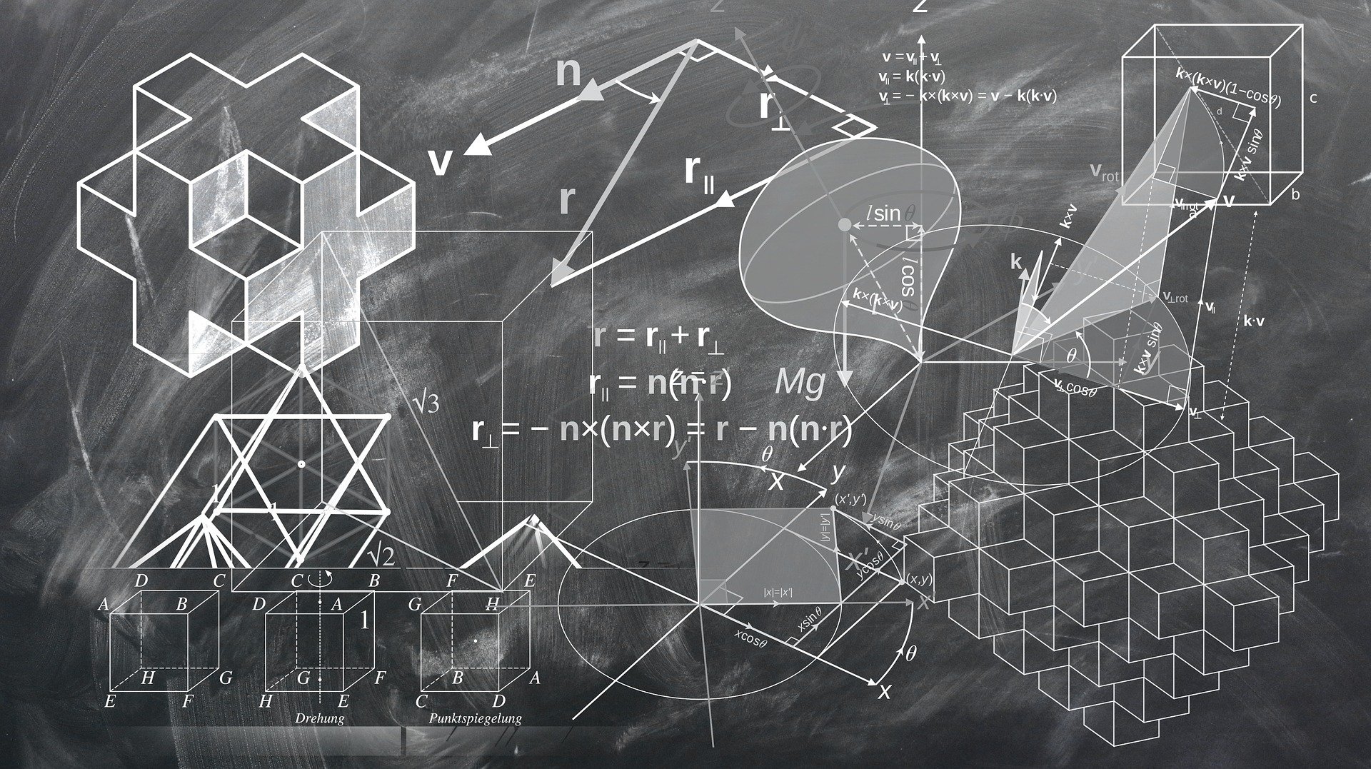 A geometric drawing with circles and lines, representing proportional measurements and similar shapes.