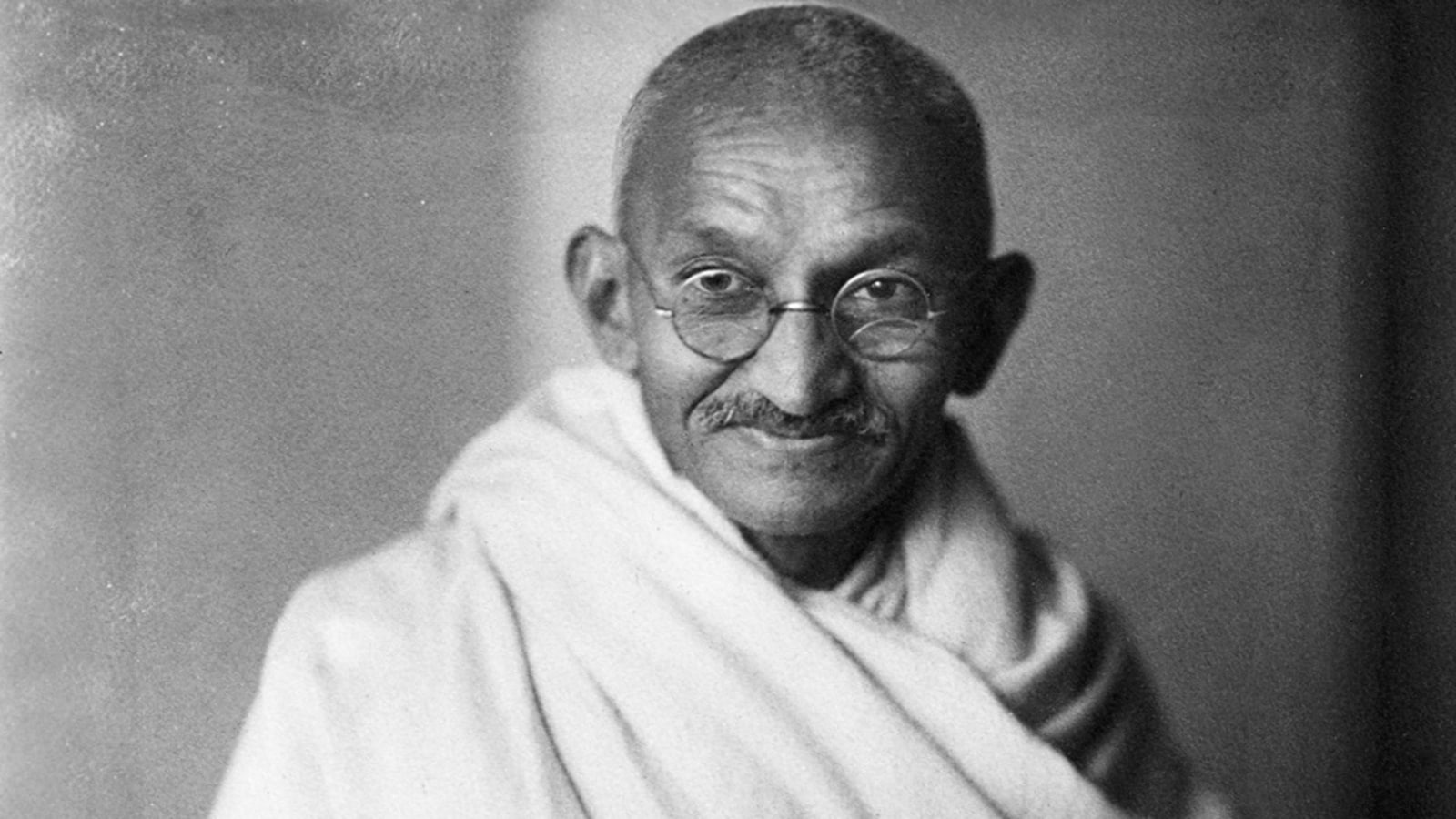 Portrait of Mahatma Gandhi, whose nonviolent resistance helped shape India's independence movement
