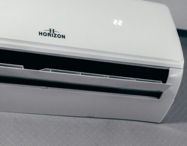 A wall-mounted air conditioner displaying a cool temperature setting