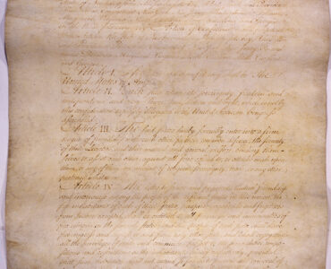 First page of the Articles of Confederation manuscript