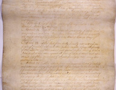 First page of the Articles of Confederation manuscript