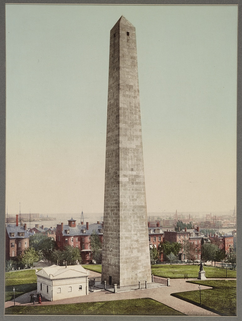 Color photochrom view of the Bunker Hill Monument around 1900.