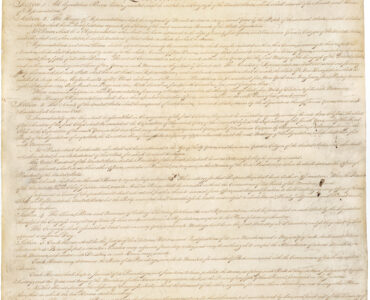 First page of the United States Constitution beginning with We the People