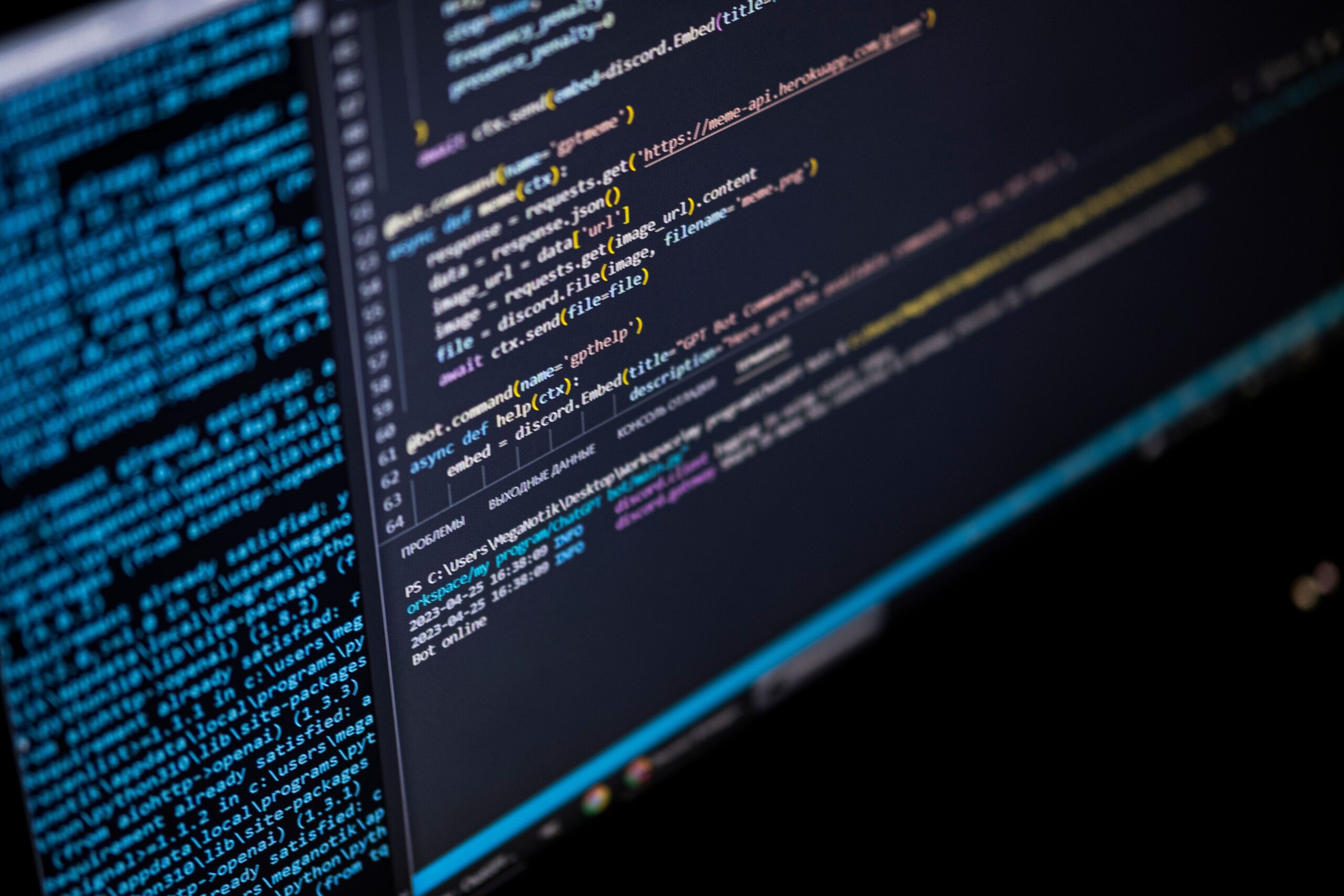 Computer code on a screen representing the process of converting information into searchable data
