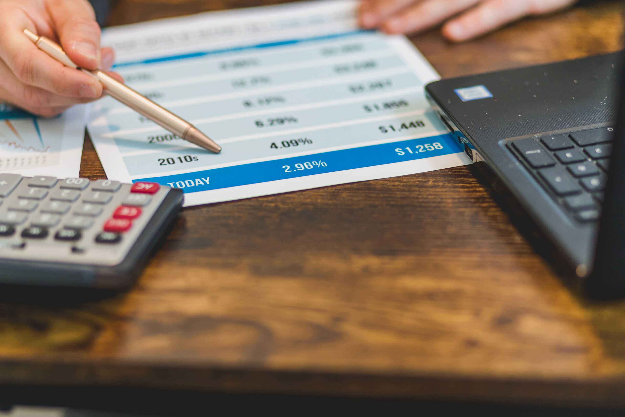 Calculator and paperwork used to compare home loan numbers after an appraisal