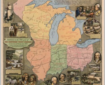 Historical map of the Old Northwest Territory before and after the Ordinance of 1787