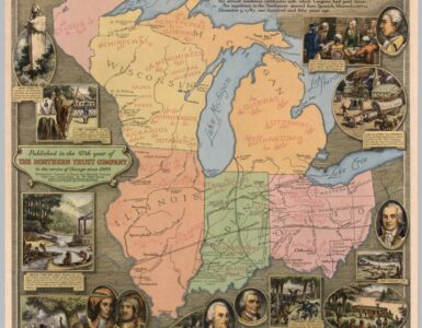 Historical map of the Old Northwest Territory before and after the Ordinance of 1787