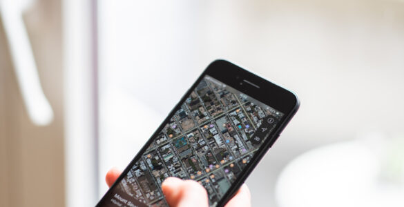 A smartphone map showing directions that depend on GPS and other location signals