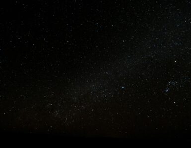 A dark sky filled with stars after twilight has ended