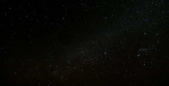 A dark sky filled with stars after twilight has ended