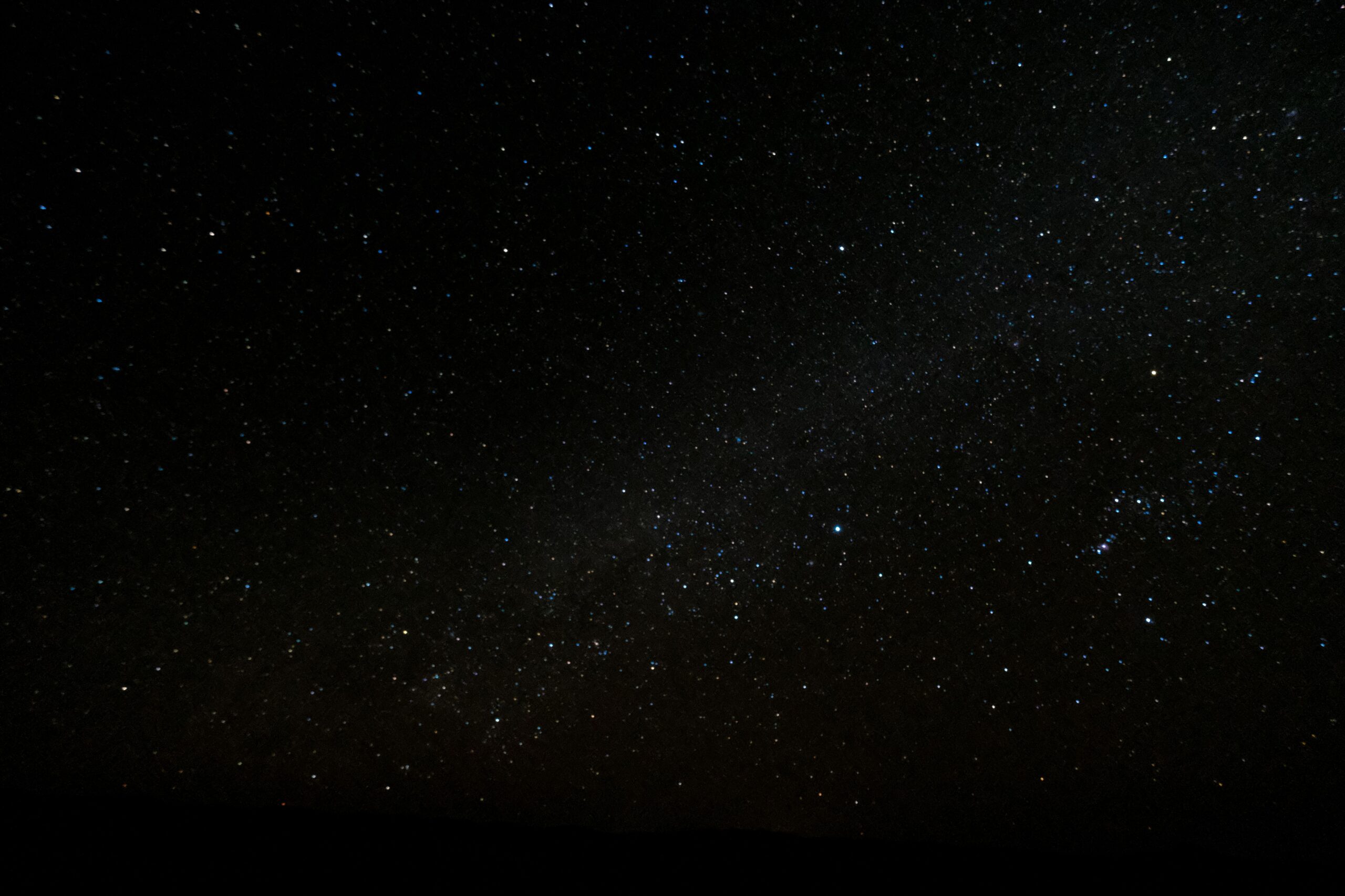 A dark sky filled with stars after twilight has ended