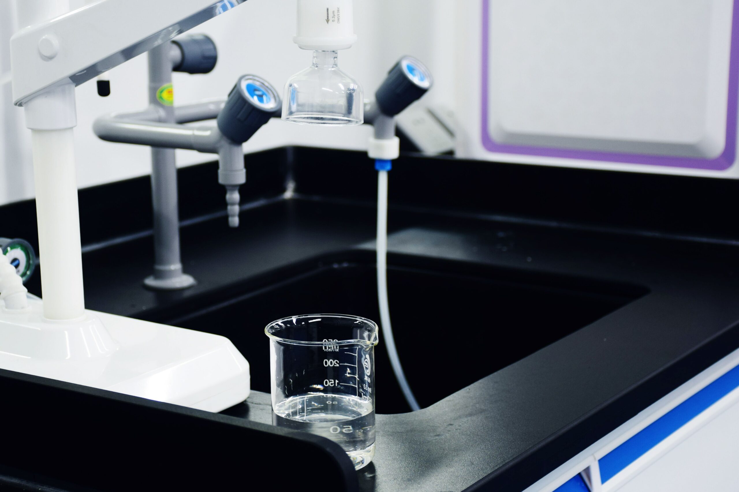 Laboratory equipment used for water filtration testing