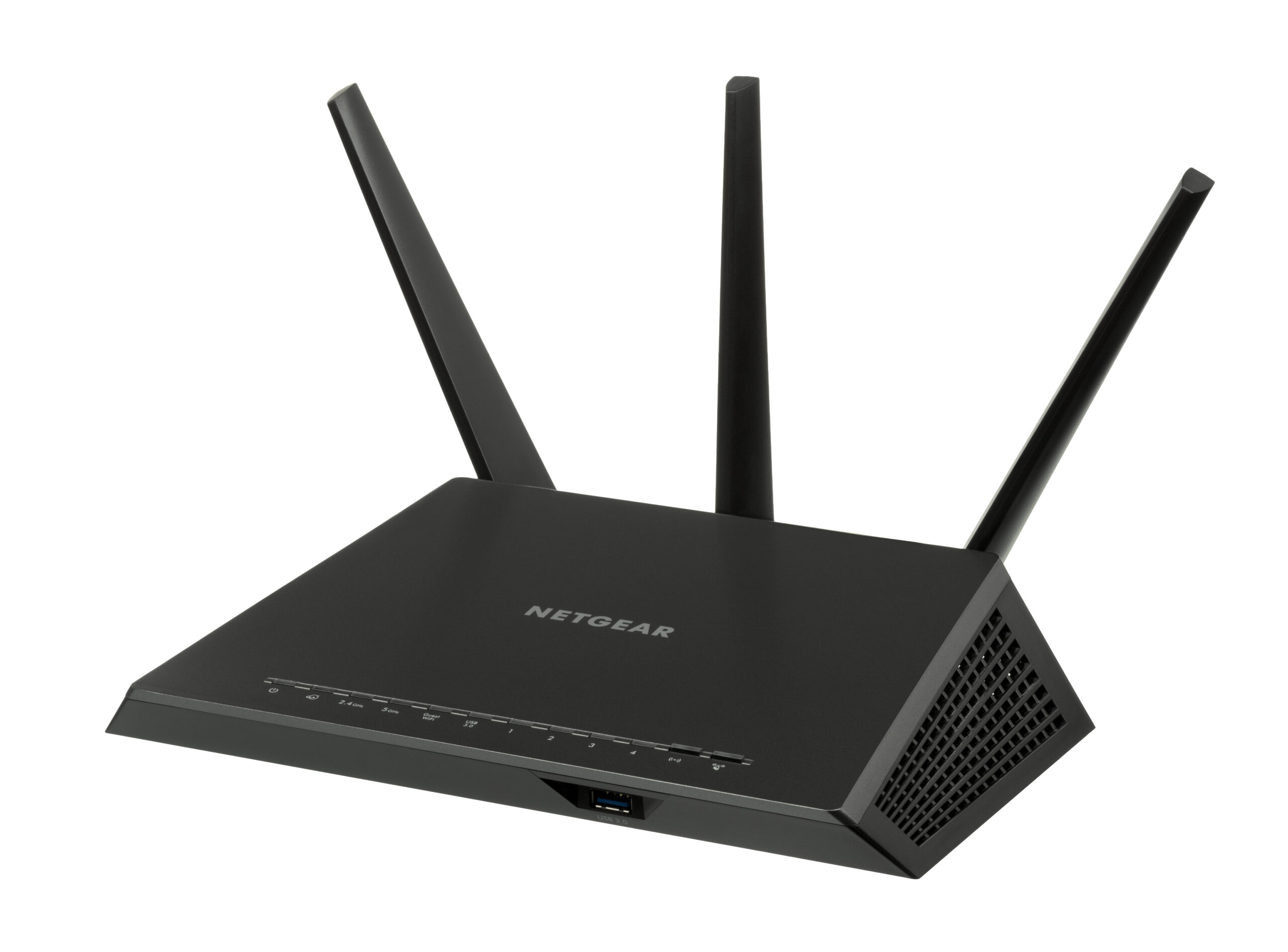 A Wi-Fi router with antennas, representing the short-range wireless networks passengers may use when an aircraft provides in-flight Wi-Fi