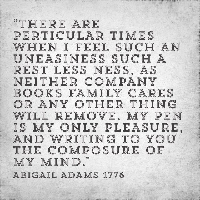 Manuscript page from Abigail Adams's 1776 letter to John Adams