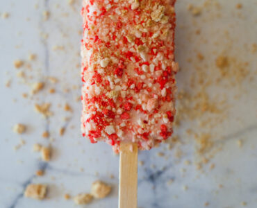 A cold ice cream dessert showing the frozen texture that gives ice cream its creamy structure