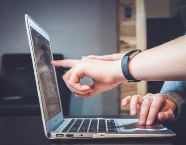 A laptop screen representing privacy-preserving verification without exposing extra personal data.