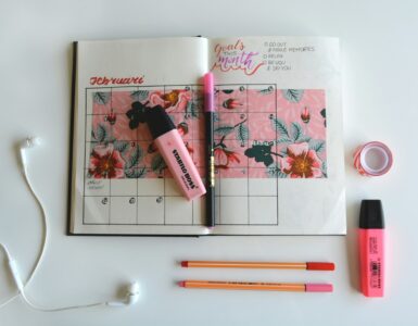 Highlighters and a study planner arranged for choosing useful school supplies without copying every online haul.