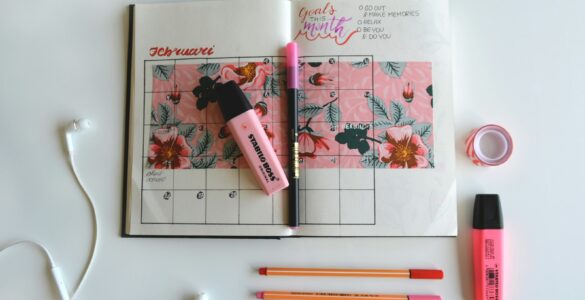 A study planner and school supplies representing how students can track A and B days in a block schedule.