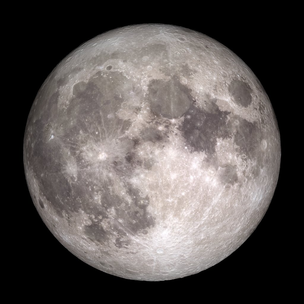 A detailed full Moon disk against a black sky.