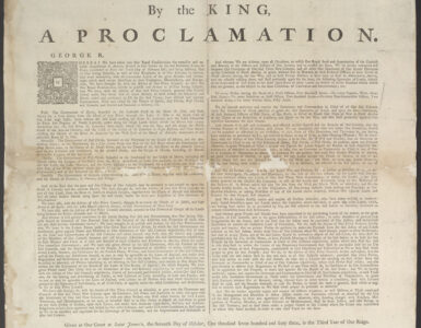 A printed 1763 broadside headed By the King, A Proclamation.