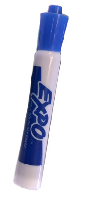 A single whiteboard marker photographed on a plain background.
