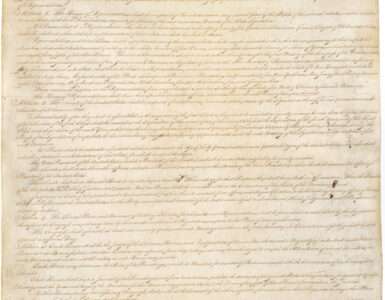 The first page of the United States Constitution, representing the September 17 signing remembered on Constitution Day.