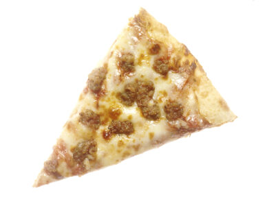 A single slice of pizza used to illustrate how extra servings can bring less added satisfaction.