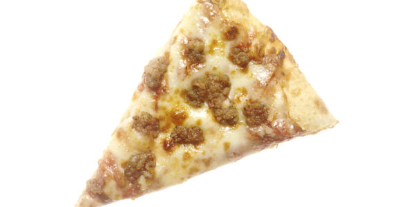 A single slice of pizza used to illustrate how extra servings can bring less added satisfaction.
