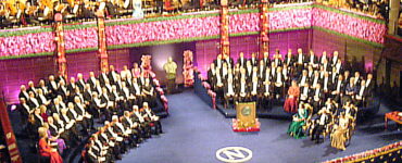 Nobel Prize award ceremony inside the Stockholm Concert Hall