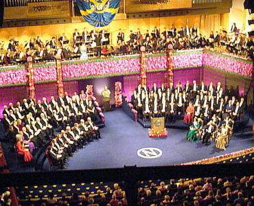 Nobel Prize award ceremony inside the Stockholm Concert Hall