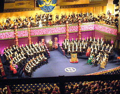 Nobel Prize award ceremony inside the Stockholm Concert Hall