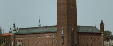 Stockholm City Hall beside the waterfront in Sweden