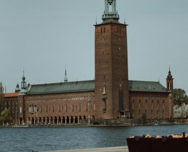 Stockholm City Hall beside the waterfront in Sweden