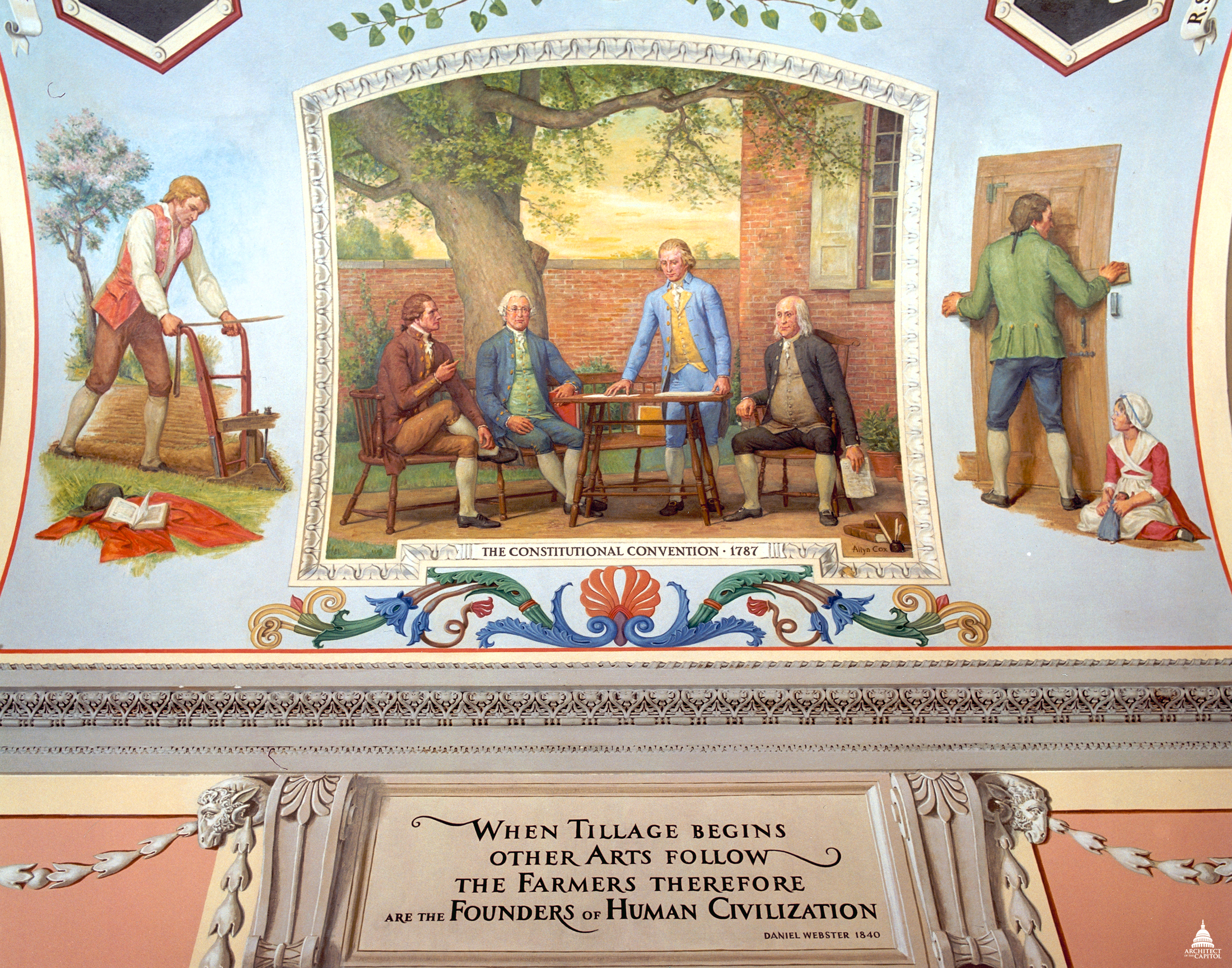 Delegates gathered at the Constitutional Convention, where the framers designed a stronger federal system.