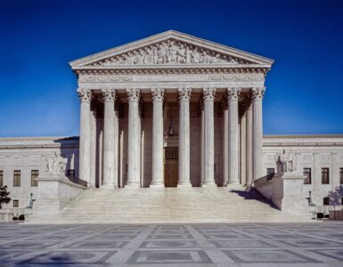 Front of the U.S. Supreme Court building in Washington, D.C.