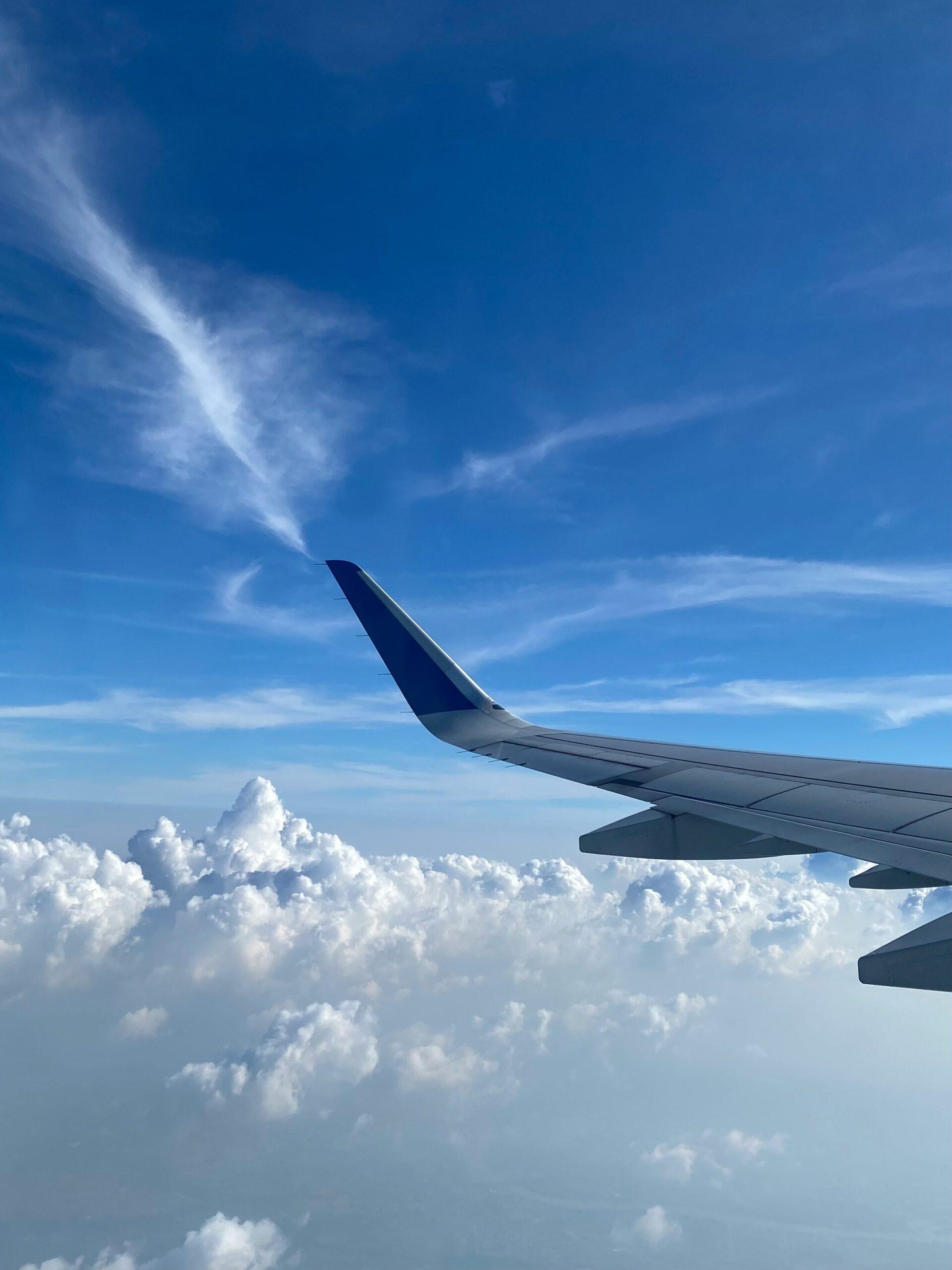 An airplane wing above clouds, representing the aircraft that return and remain available for inspection.