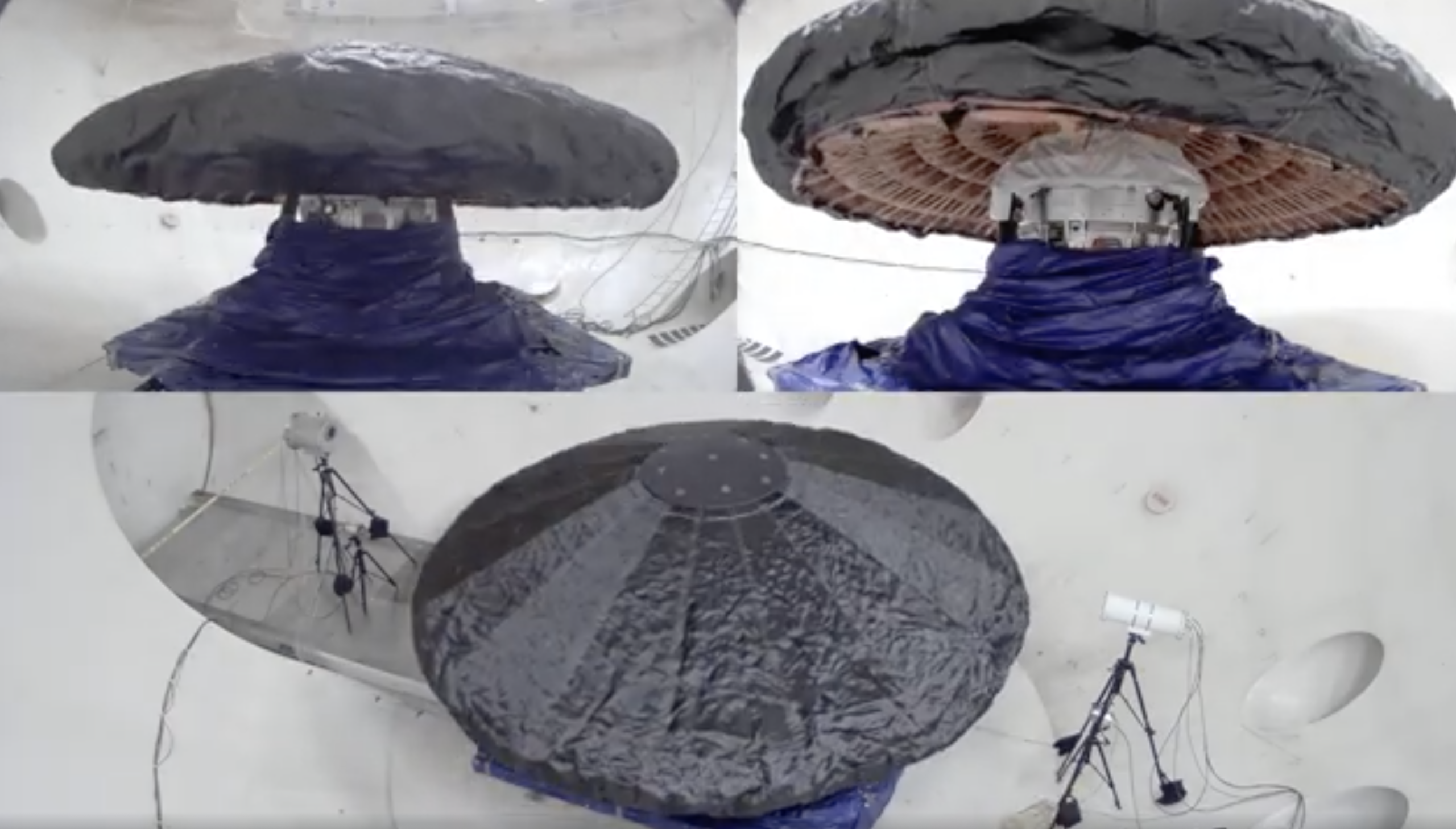 NASA's large circular LOFTID inflatable aeroshell during ground work