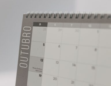 Close-up of an October calendar page