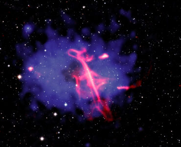 Composite view of the Treble Clef radio source inside a merging galaxy cluster